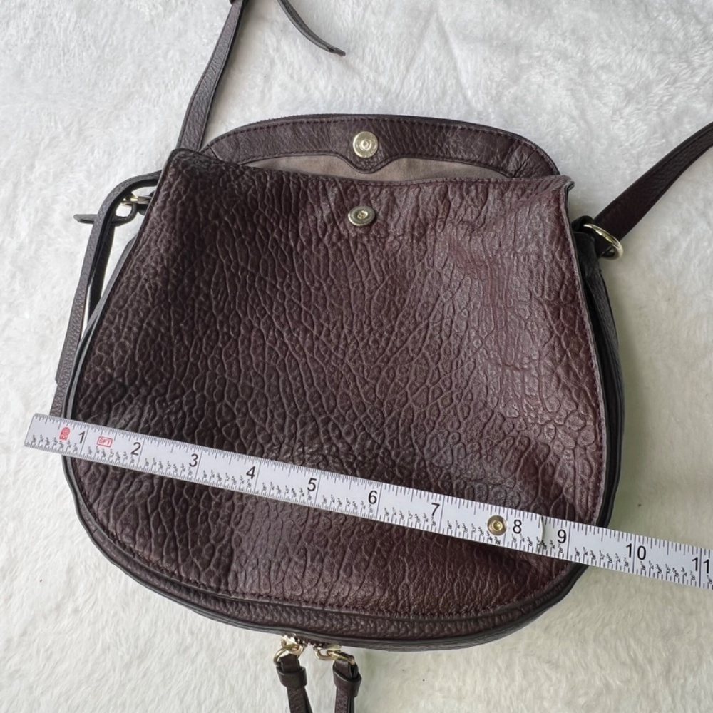Vince Camuto Large Lamb Leather Crossbody Bag – Ida Black Cherry - Picture 7 of 16